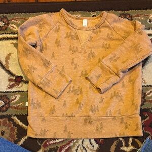 Warm Brown Kids Sweatshirt with Tree Pattern
